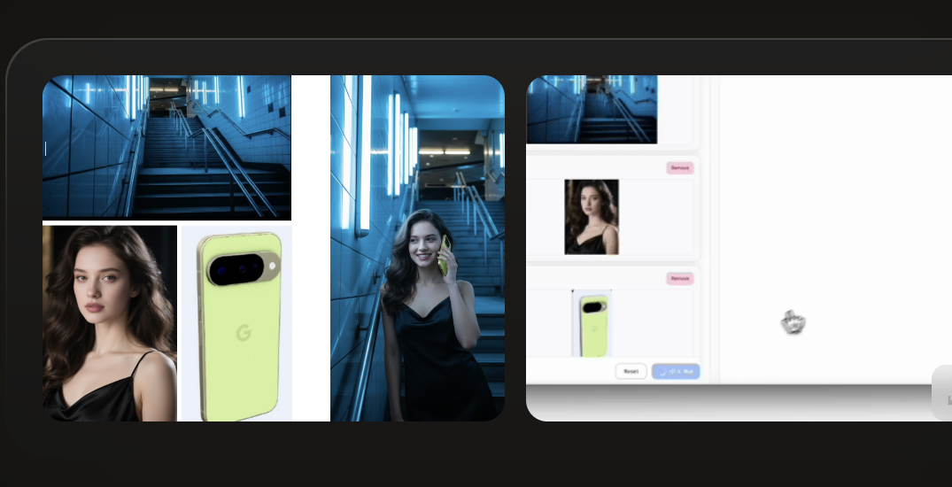 AI e-commerce photo editor example collage